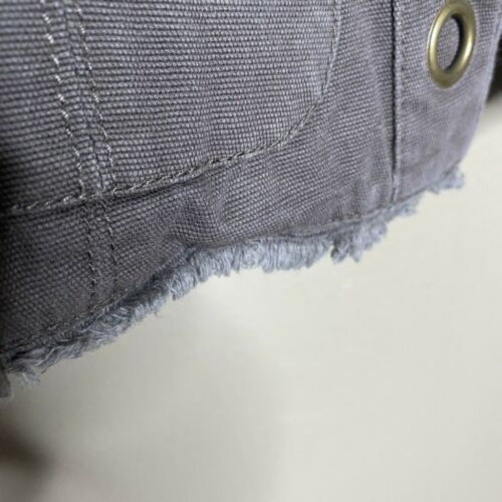 Unique Spectrum Military Style Jacket Women’s Small Gray Cotton Grommet - Picture 7 of 7